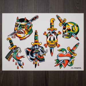 M. Mazak Traditional Tattoo  Flash #14